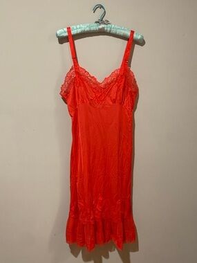 Nan flower red slip dress